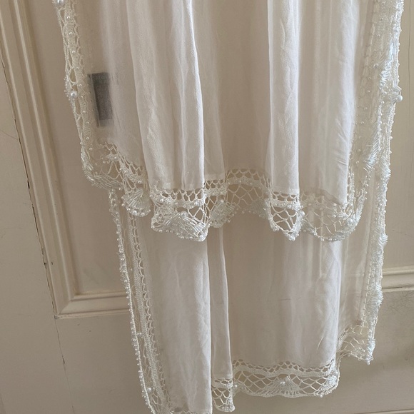 Emporio Armani Accessories - Emporio Armani silk chiffon, pearl and bead shawl.